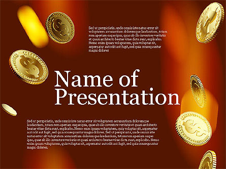 O dinheiro caindo do céu, Modelo do PowerPoint, 03481, Modelos de Apresentação — PoweredTemplate.com