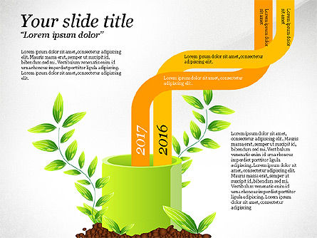 새싹 infographics, 슬라이드 3, 03492, 인포메이션 그래픽 — PoweredTemplate.com