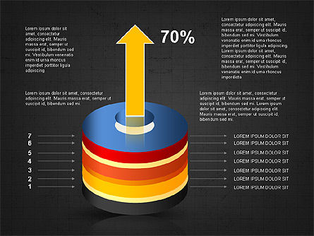 Diagramme du cylindre empilé, Diapositive 17, 03498, Schémas d'étapes — PoweredTemplate.com