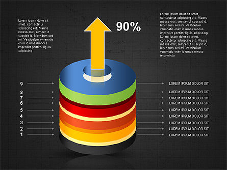 Diagrama del cilindro apilado, Diapositiva 19, 03498, Diagramas de la etapa — PoweredTemplate.com
