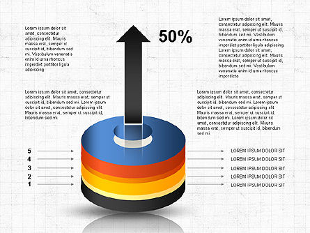 Diagrama de cilindro empilhado, Deslizar 5, 03498, Diagramas de Etapas — PoweredTemplate.com