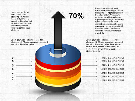 Diagramme du cylindre empilé, Diapositive 7, 03498, Schémas d'étapes — PoweredTemplate.com