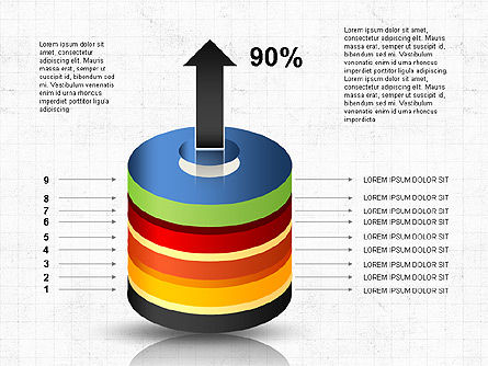 Schema cilindro impilati, Slide 9, 03498, Diagrammi Palco — PoweredTemplate.com