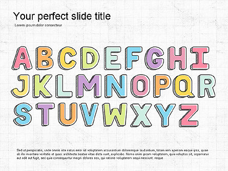 색깔있는 편지 발표 아이디어, 슬라이드 8, 03506, 모양 — PoweredTemplate.com