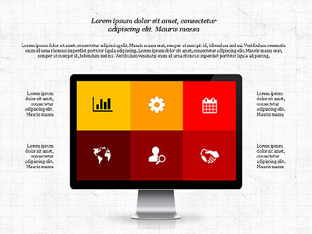 Representación en Diseño Plano, Plantilla de PowerPoint, 03509, Plantillas de presentación — PoweredTemplate.com