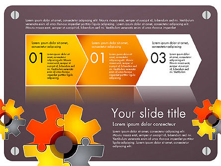 Concepto de Presentación de Rompecabezas Cogwheel, Diapositiva 12, 03510, Plantillas de presentación — PoweredTemplate.com