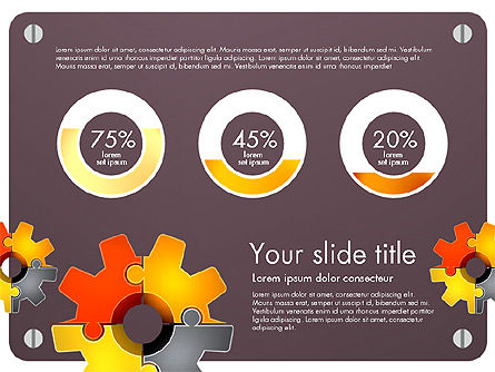 Concepto de Presentación de Rompecabezas Cogwheel, Diapositiva 13, 03510, Plantillas de presentación — PoweredTemplate.com
