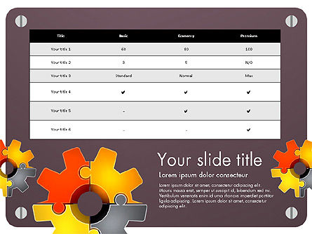 Concepto de Presentación de Rompecabezas Cogwheel, Diapositiva 16, 03510, Plantillas de presentación — PoweredTemplate.com