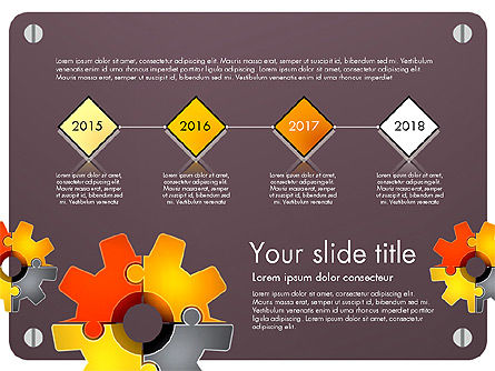 Concepto de Presentación de Rompecabezas Cogwheel, Diapositiva 9, 03510, Plantillas de presentación — PoweredTemplate.com