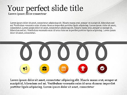 Timeline Serpentin Dan Konjungsi, Templat PowerPoint, 03514, Timelines & Calendars — PoweredTemplate.com