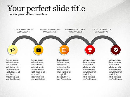 Timeline serpentina e congiunzione, Slide 7, 03514, Timelines & Calendars — PoweredTemplate.com