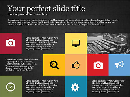 Grid Layout Plantilla de presentación coloreada, Diapositiva 16, 03518, Plantillas de presentación — PoweredTemplate.com
