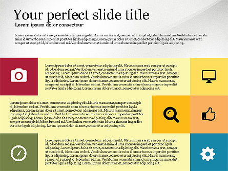 Grid Layout Colored Presentation Template, Slide 7, 03518, Presentation Templates — PoweredTemplate.com