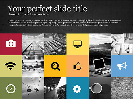Grid layout gekleurde presentatiesjabloon, Dia 9, 03518, Presentatie Templates — PoweredTemplate.com