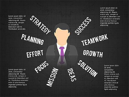Siluetas y palabras de negocios, Diapositiva 11, 03519, Siluetas — PoweredTemplate.com
