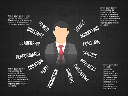 Siluetas y palabras de negocios, Diapositiva 16, 03519, Siluetas — PoweredTemplate.com