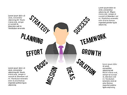 Siluetas y palabras de negocios, Diapositiva 3, 03519, Siluetas — PoweredTemplate.com