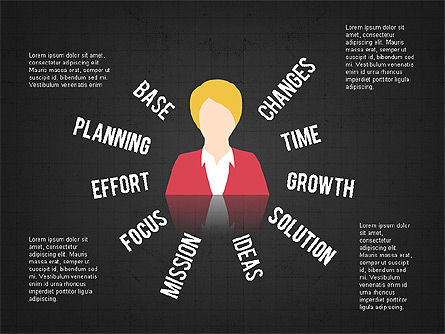 Siluetas y palabras de negocios, Diapositiva 9, 03519, Siluetas — PoweredTemplate.com
