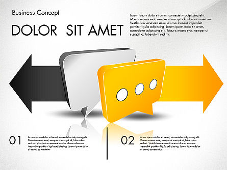 Benda Dan Panah, Templat PowerPoint, 03520, Diagram Proses — PoweredTemplate.com