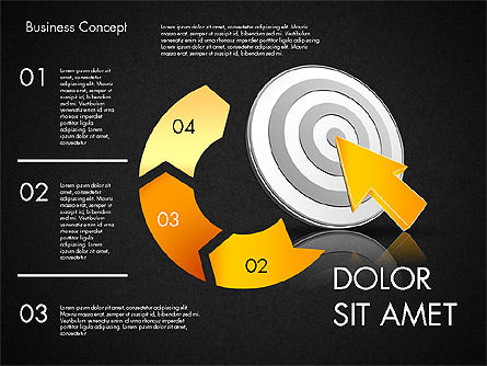 Benda Dan Panah, Slide 11, 03520, Diagram Proses — PoweredTemplate.com
