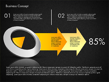 Benda Dan Panah, Slide 12, 03520, Diagram Proses — PoweredTemplate.com