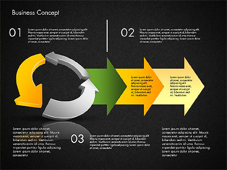 Objetos y flechas, Diapositiva 15, 03520, Diagramas de proceso — PoweredTemplate.com