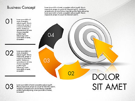 Objets et flèches, Diapositive 3, 03520, Schémas de procédés — PoweredTemplate.com