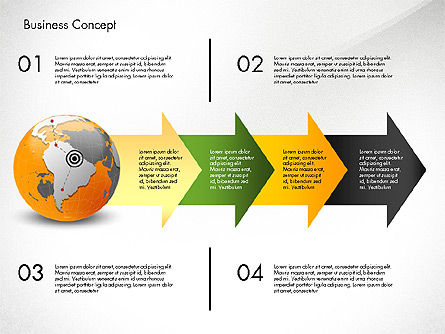 Benda Dan Panah, Slide 5, 03520, Diagram Proses — PoweredTemplate.com