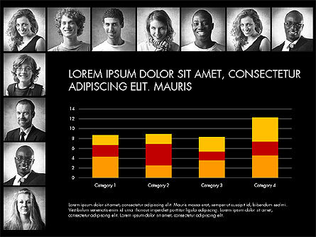 Dati del report guidato con Ritratti, Slide 10, 03521, Diagrammi e Grafici con Dati — PoweredTemplate.com