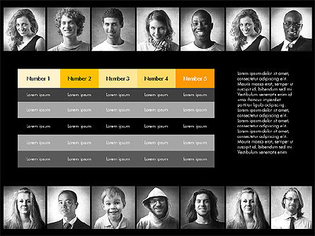 Datengesteuerter Bericht mit Personenporträts, Folie 11, 03521, Datengetriebene Diagramme und Charts — PoweredTemplate.com