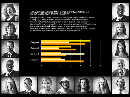 Data driven rapport met mensen portretten, Dia 14, 03521, Datagestuurde Diagrammen — PoweredTemplate.com