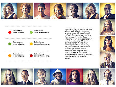 Informe impulsado por datos con retratos de personas, Diapositiva 5, 03521, Diagramas basados en datos — PoweredTemplate.com