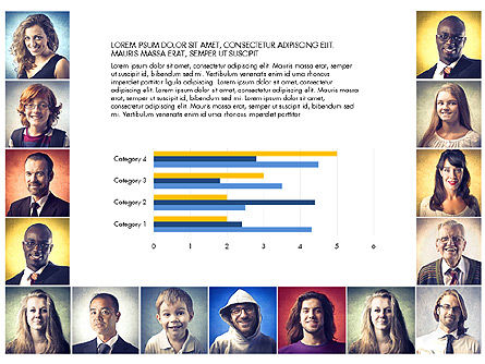 Informe impulsado por datos con retratos de personas, Diapositiva 6, 03521, Diagramas basados en datos — PoweredTemplate.com