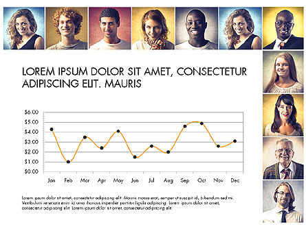 Datengesteuerter Bericht mit Personenporträts, Folie 8, 03521, Datengetriebene Diagramme und Charts — PoweredTemplate.com