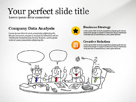 Idea Development Doodles Presentation Template, Slide 5, 03529, Presentation Templates — PoweredTemplate.com