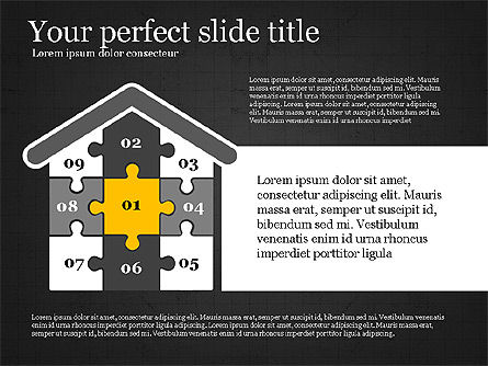 Presentatie concept met puzzelstukjes, Dia 14, 03530, Puzzeldiagrammen — PoweredTemplate.com