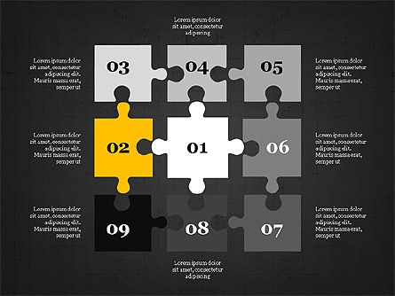 Concept de présentation avec pièces de puzzle, Diapositive 16, 03530, Schémas puzzle — PoweredTemplate.com