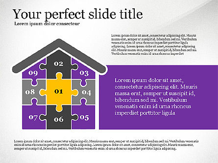 Concepto de presentación con piezas de rompecabezas, Diapositiva 6, 03530, Diagramas de puzzle — PoweredTemplate.com