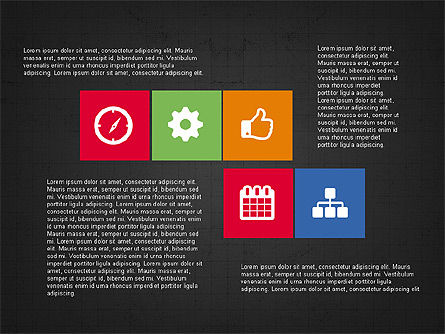 Moderne presentatie met platte ontworpen pictogrammen, Dia 16, 03531, Icoontjes — PoweredTemplate.com