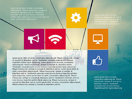 Presentación moderna con iconos de diseño plano, Diapositiva 2, 03531, Iconos — PoweredTemplate.com