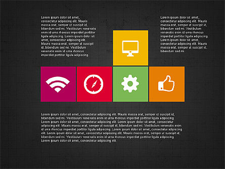 Presentación moderna con iconos de diseño plano, Diapositiva 9, 03531, Iconos — PoweredTemplate.com