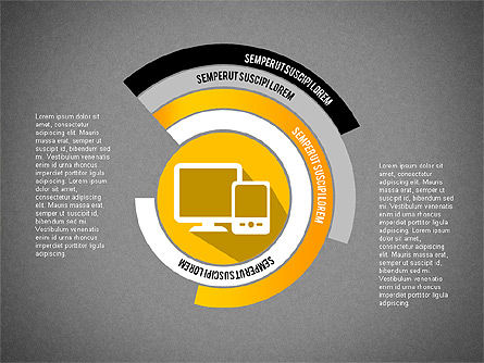 Gráfico de barras radial, Diapositiva 10, 03536, Gráficos circulares — PoweredTemplate.com