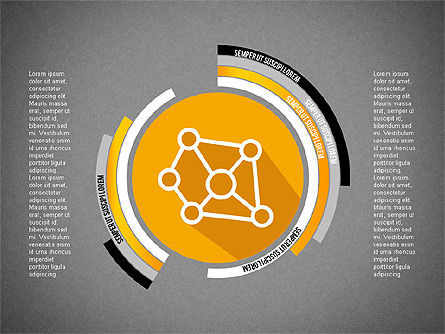 Gráfico de barras radial, Diapositiva 12, 03536, Gráficos circulares — PoweredTemplate.com