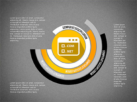 Gráfico de barras radial, Diapositiva 15, 03536, Gráficos circulares — PoweredTemplate.com