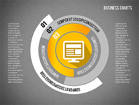 Gráfico de barras radial, Diapositiva 9, 03536, Gráficos circulares — PoweredTemplate.com