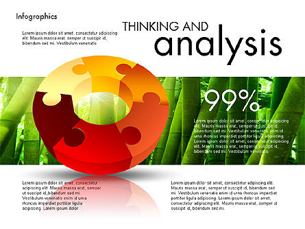 Data Driven Report with Puzzled Donut Shape, PowerPoint Template, 03538, Data Driven Diagrams and Charts — PoweredTemplate.com