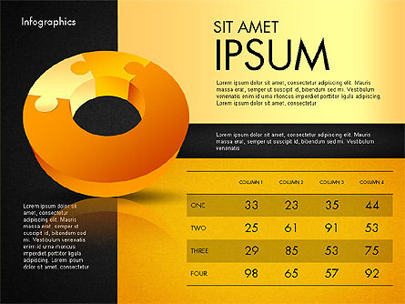 Dati del report guidato con forma a ciambella perplesso, Slide 12, 03538, Diagrammi e Grafici con Dati — PoweredTemplate.com