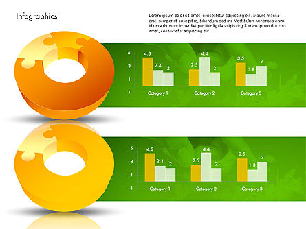 数据驱动报告带有困惑的甜甜圈形状, 幻灯片 3, 03538, 数据驱动图和图表 — PoweredTemplate.com