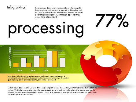 数据驱动报告带有困惑的甜甜圈形状, 幻灯片 6, 03538, 数据驱动图和图表 — PoweredTemplate.com