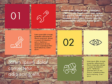 Grid layout flat presentatiesjabloon, PowerPoint-sjabloon, 03539, Presentatie Templates — PoweredTemplate.com